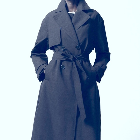 Zara Jackets & Blazers - 🗓️ Double-breasted Trench Coat in Navy Blue
